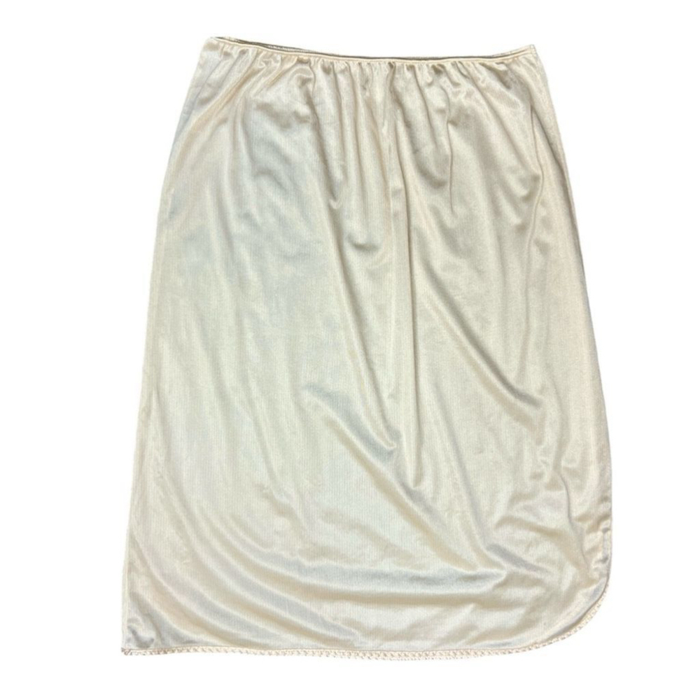 Vintage peach beige nylon half slip L - Picture 2 of 9